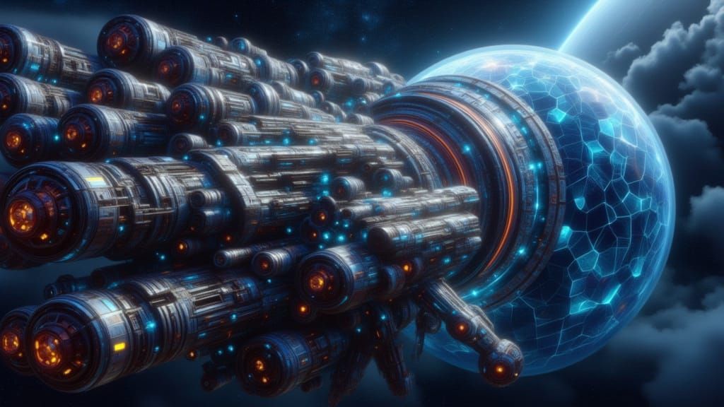 a giant star ship <lora:Crystal Rust V1:1.3>