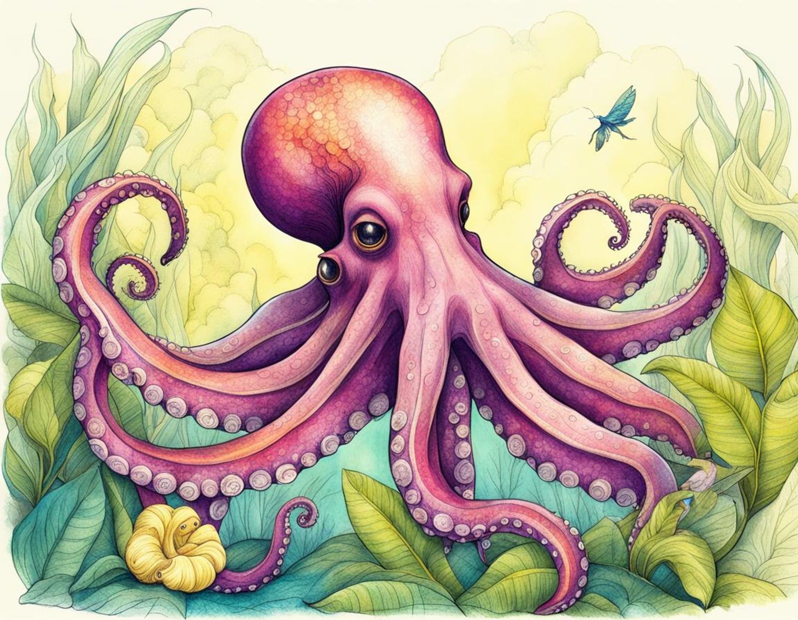 pencil drawing of a octopus AI Generated Artwork NightCafe Creator