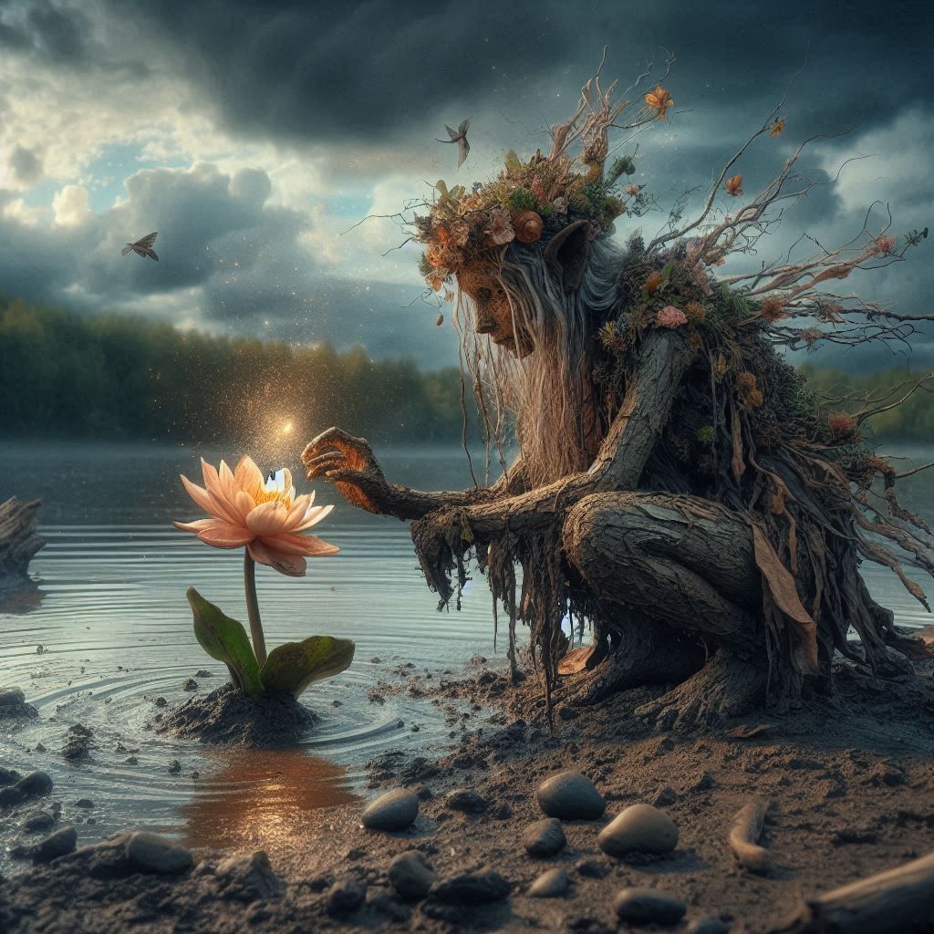 Mud sprite with earth magic  by @Witchyluck