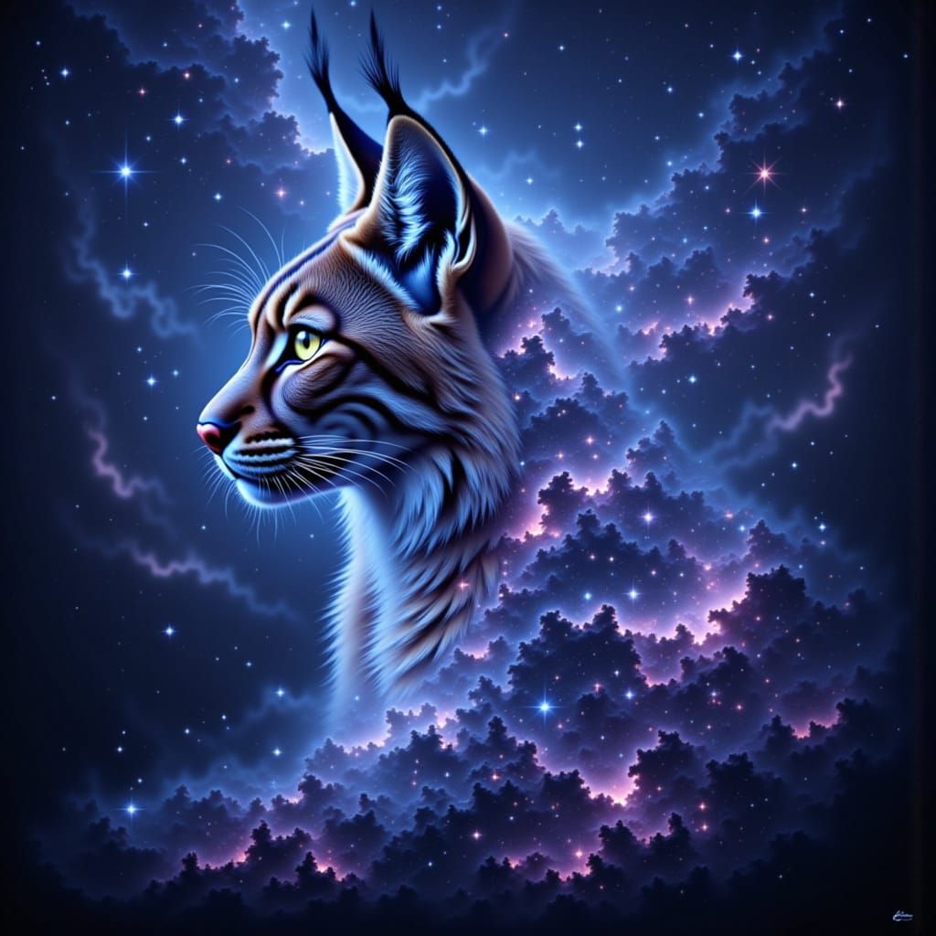 DEXP, double exposure of lynx. <lora:The DeXp of Red:1.0>