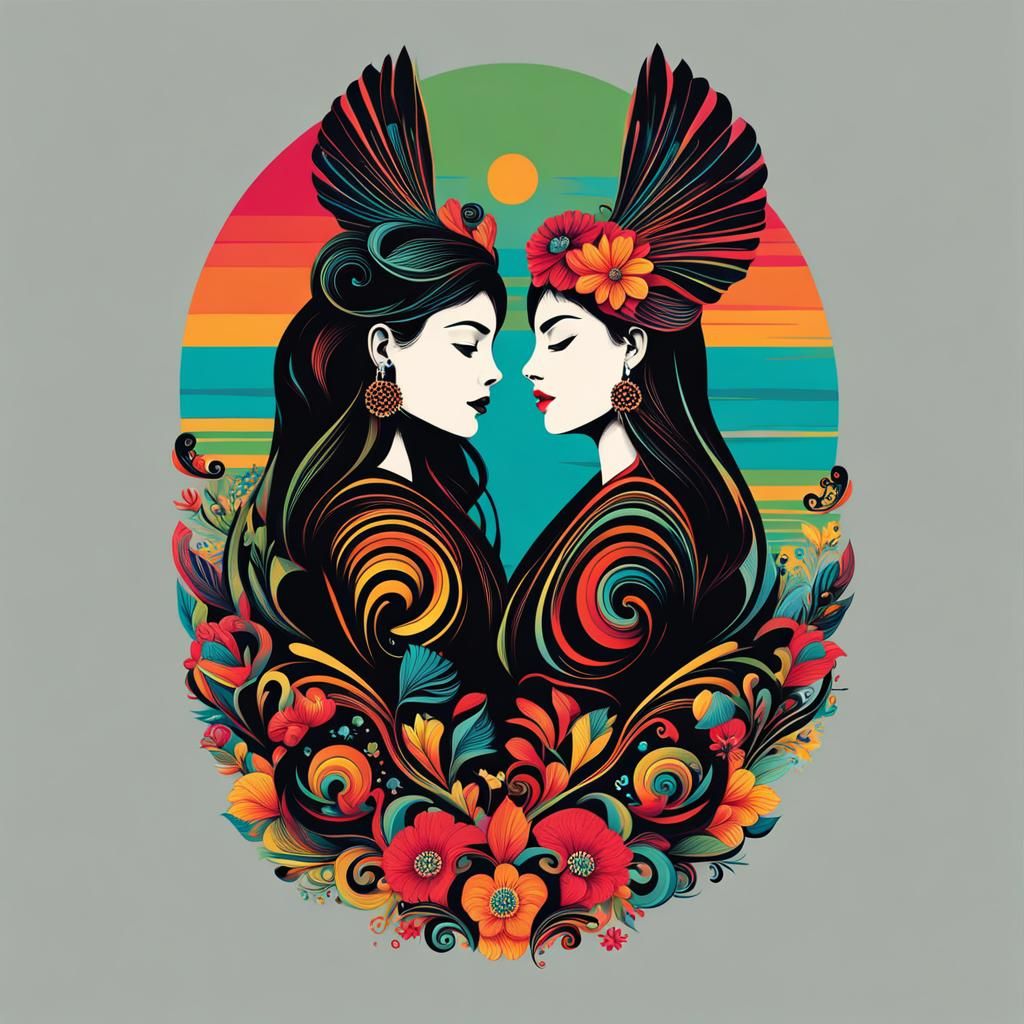 Hadas masculinas y femeninas enamoradas, silueta, diseño de ...
