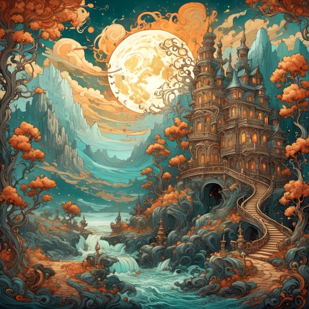 Intricate rococo Landscape <lora:Curlicue Clouds SDXL:1.0>