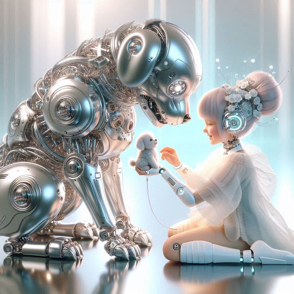 Playing with the dog