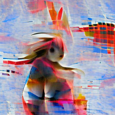 Rabbit girl abstract