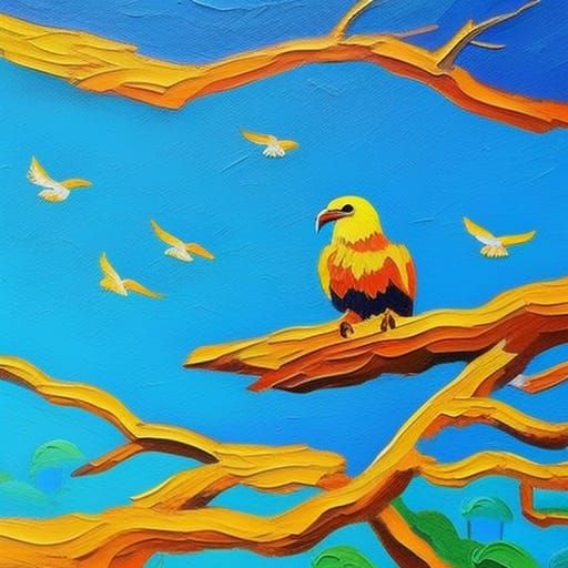 Eagle sitting on tree