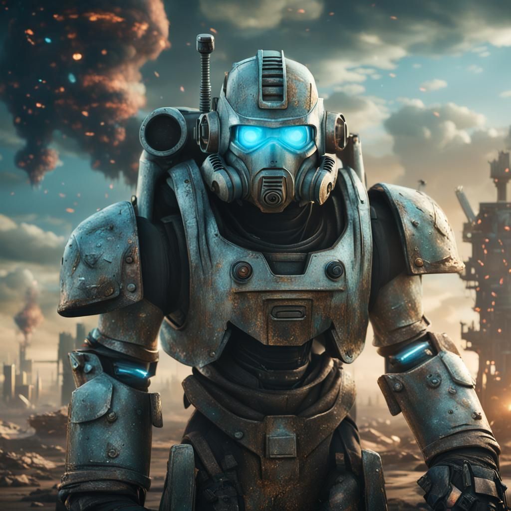 Rick Sanchez in power armor Professional photography, bokeh,...