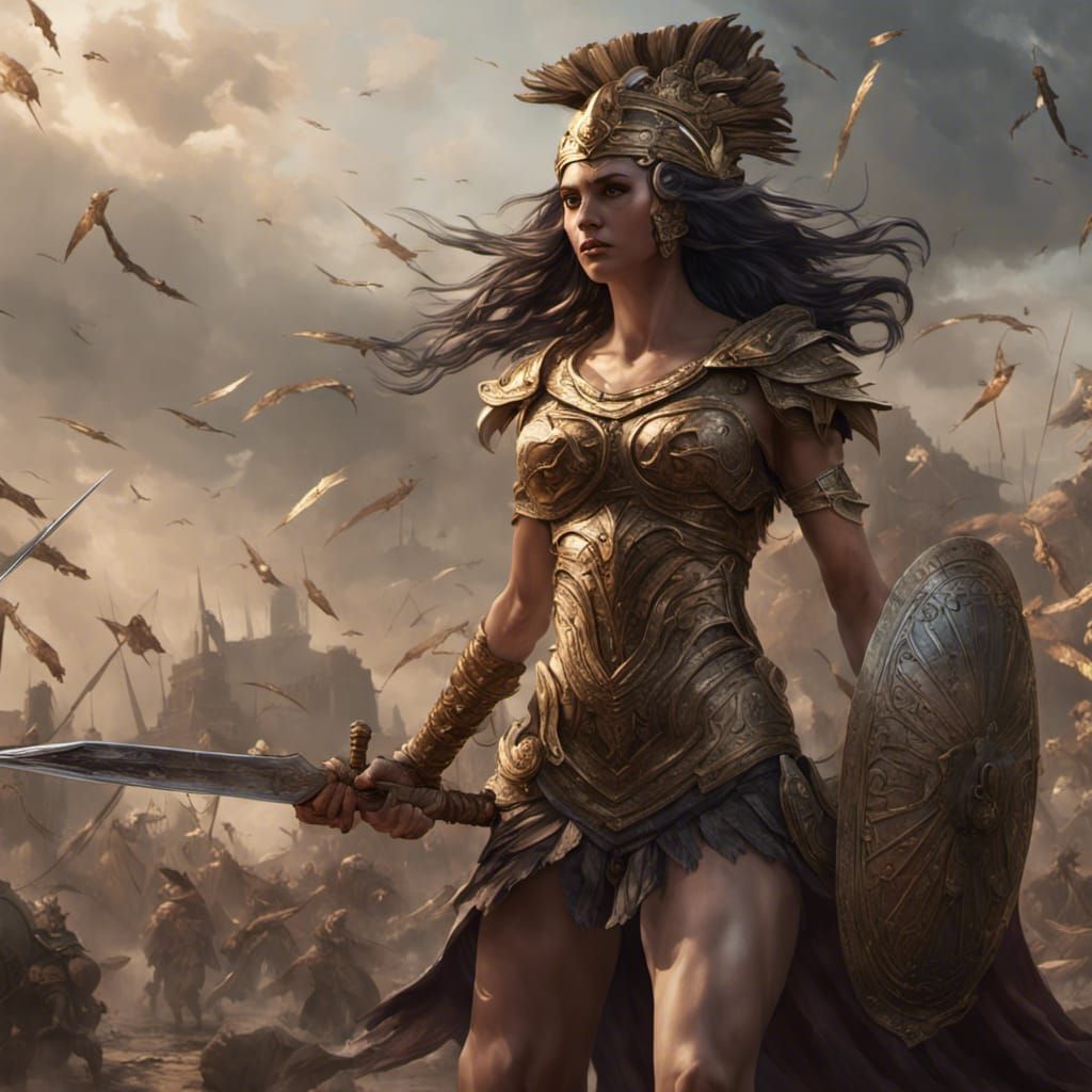 Athena goddess of war - AI Generated Artwork - NightCafe Creator