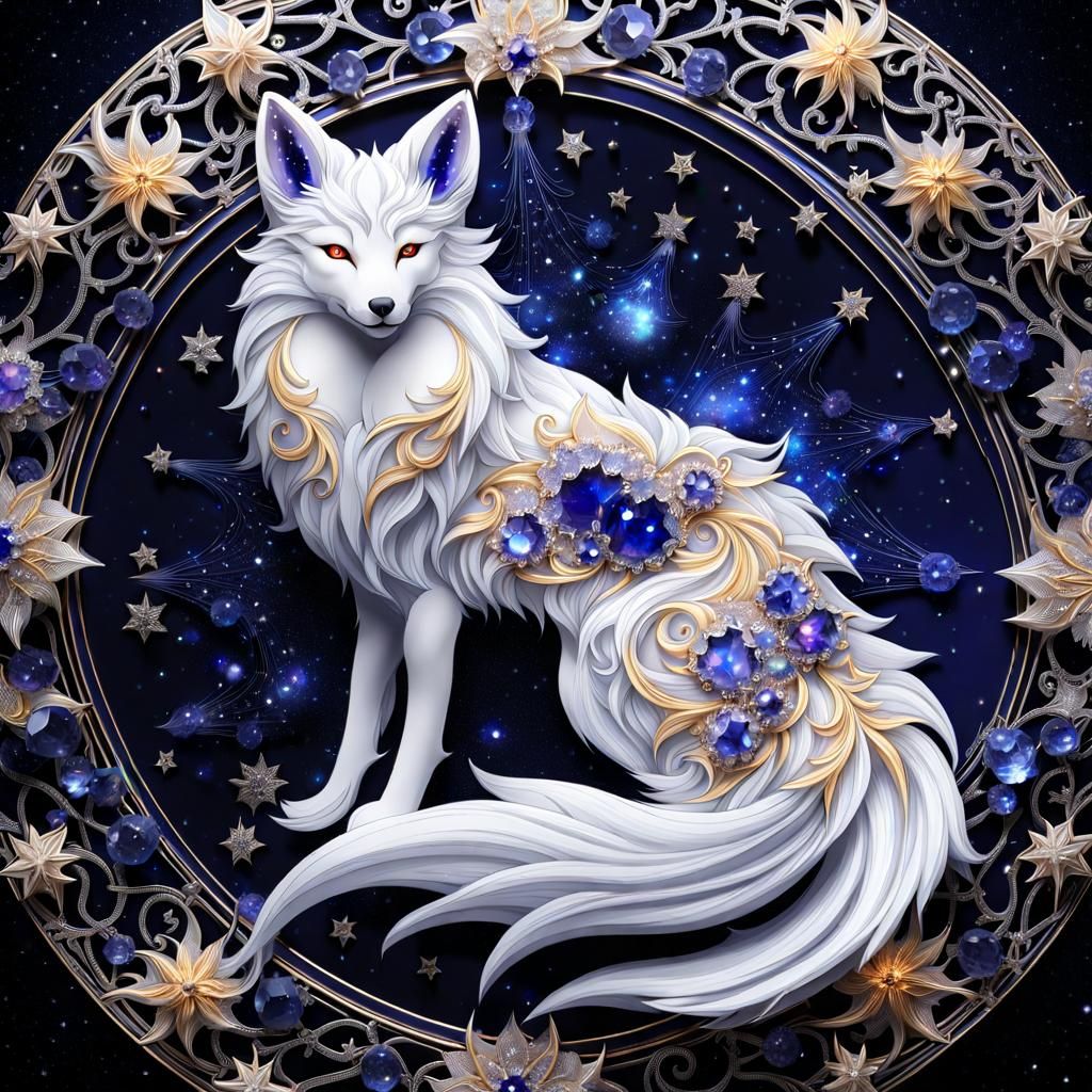 Kitsune and Galaxy Sigil - AI Generated Artwork - NightCafe Creator