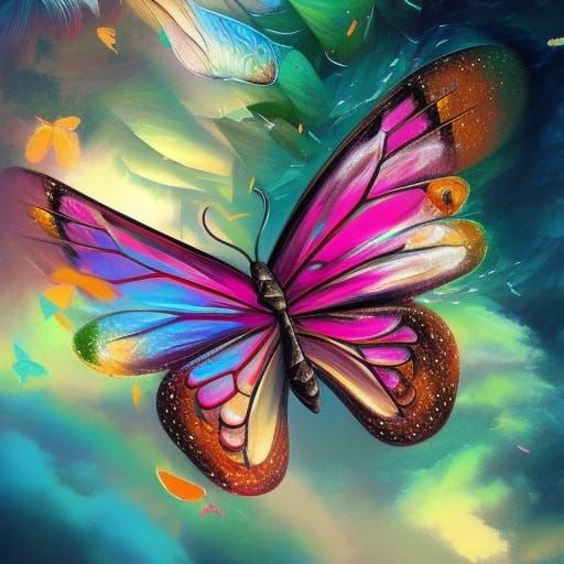 Butterfly in Flight - AI Generated Artwork - NightCafe Creator