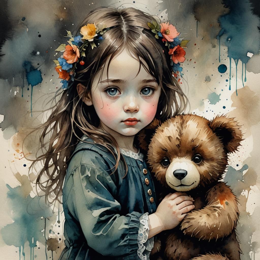 Taking Care Of The Teddy Bear  by @Chato