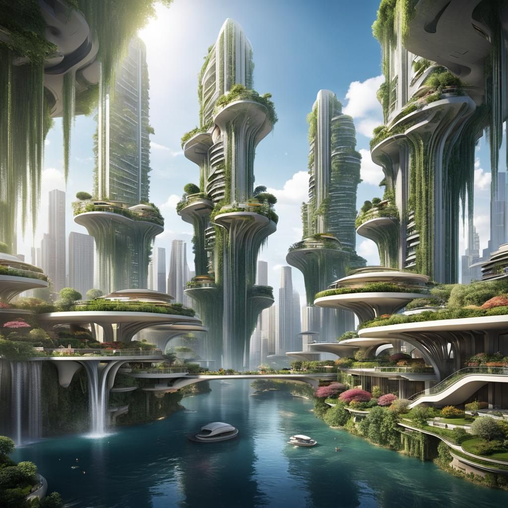 A futuristic city - AI Generated Artwork - NightCafe Creator