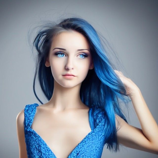 girl in a blue dress