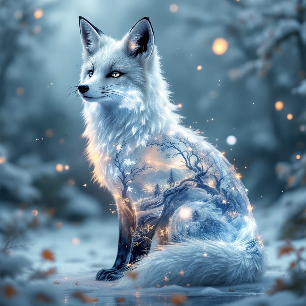 Porcelain White fox  by @Valentin