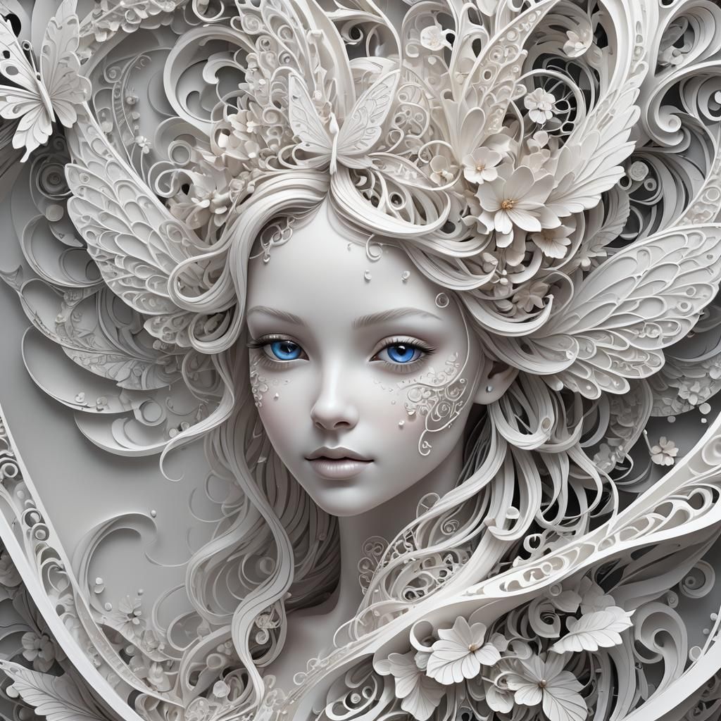 Carved beauty with blue eyes  by @Lady_Raptor