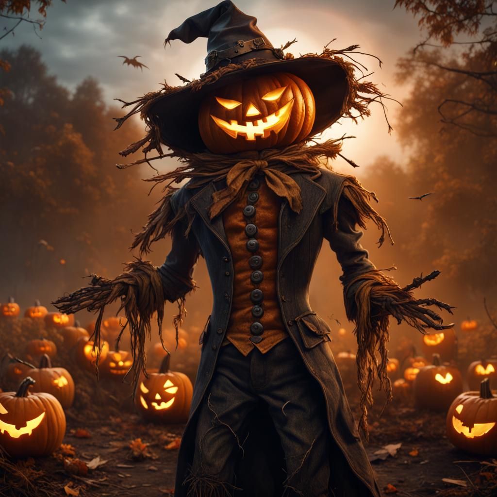 Jack-o-lantern scarecrow