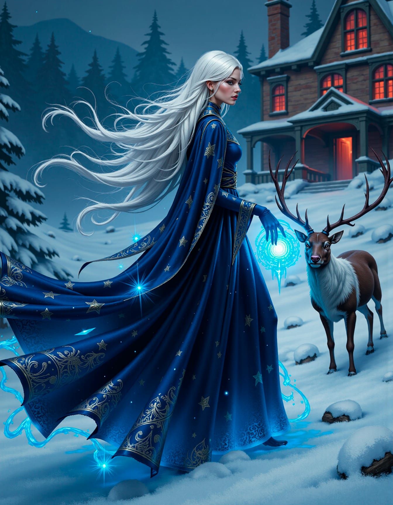 Aelira, the Sapphire Sky Enchantress ❄️✨ (OC)