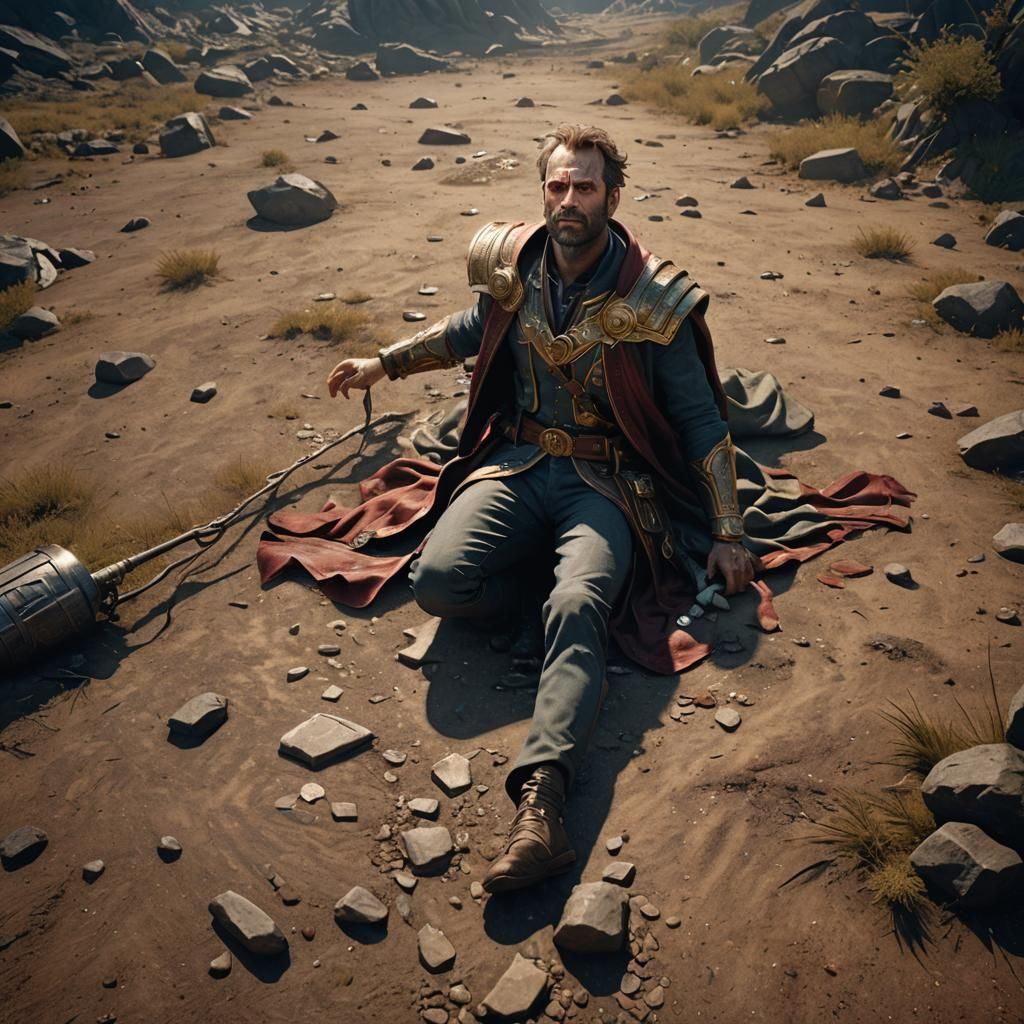 Saul (Paul) on the ground after getting blinded by the light