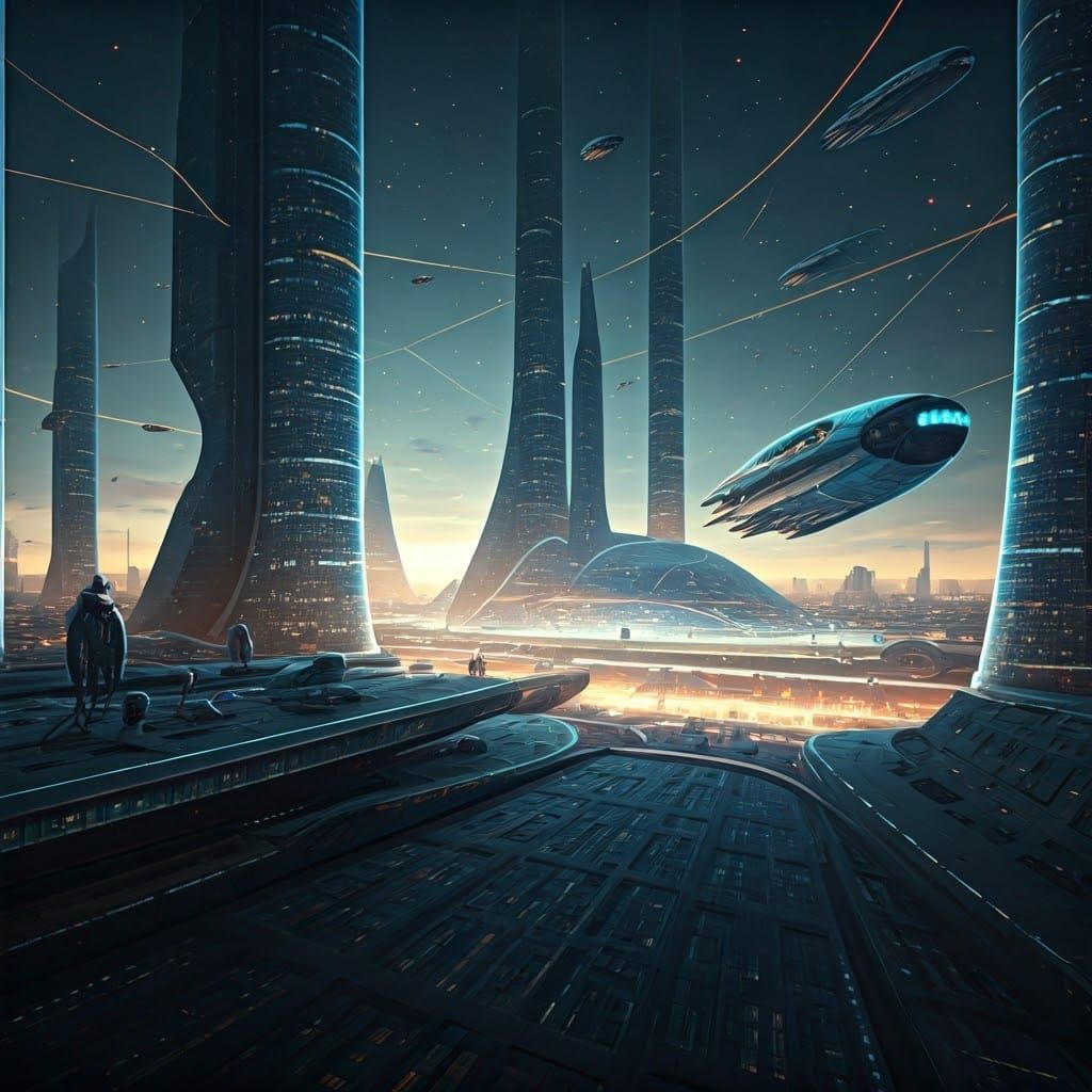Futuristic City Blooms Among the Stars