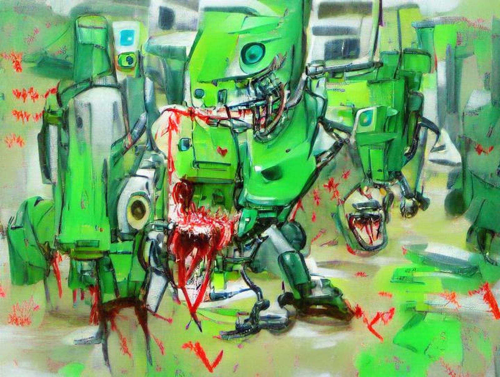 cool robot drawings in color