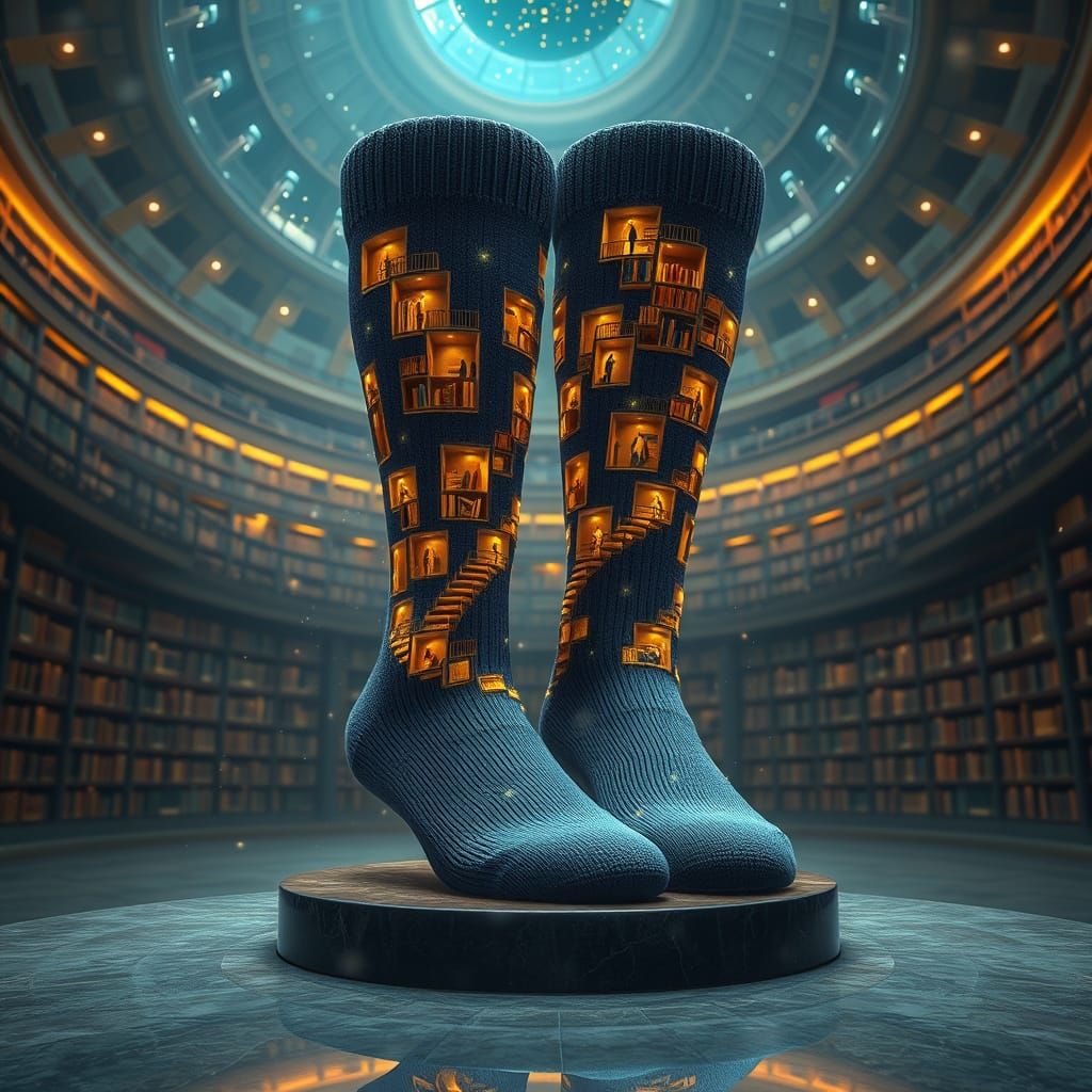 The Infinite Library Socks  by @mchhmje