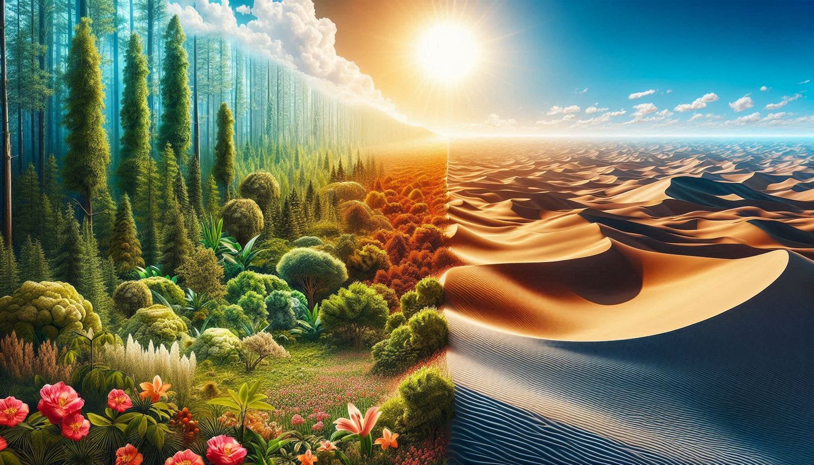 Natures Opposites verdant vs desert