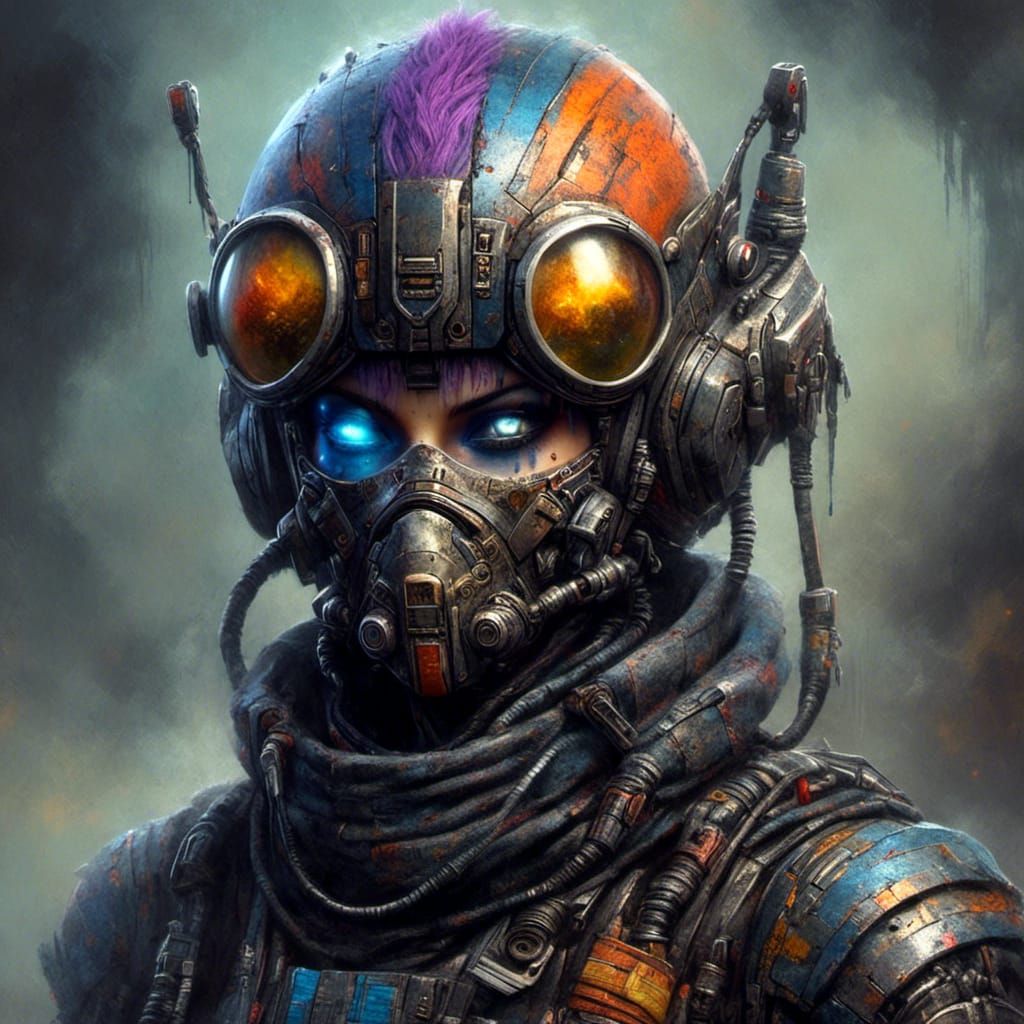 <lora:Thunderstrike:1.0> An epic punky alien bounty hunter, headshot