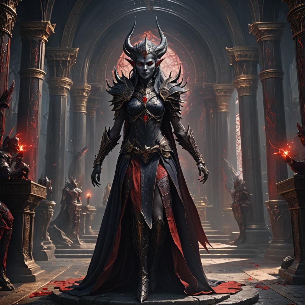 Dark Elf Queen, throne room