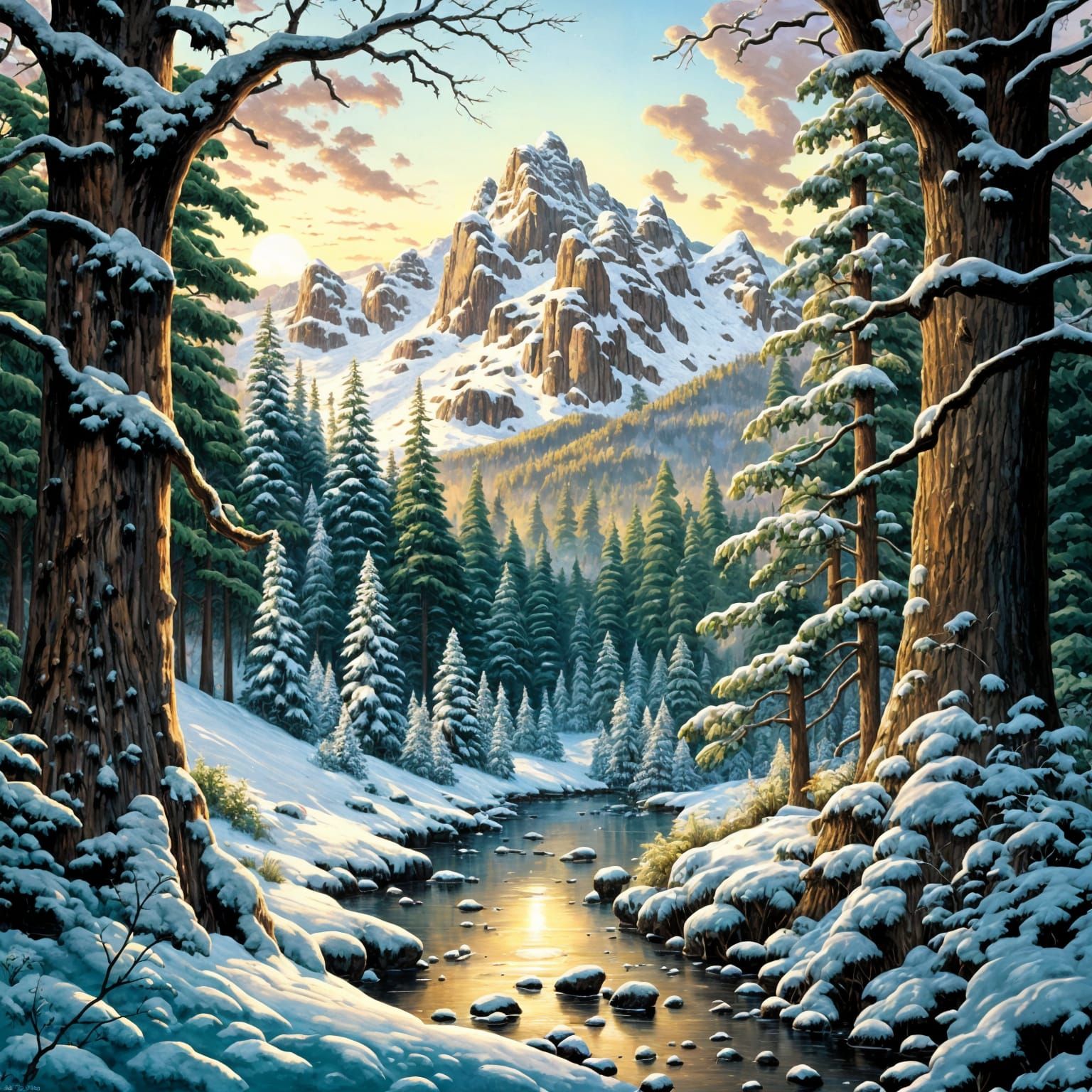 Winter among the boughs full of snow  by @Ionafey