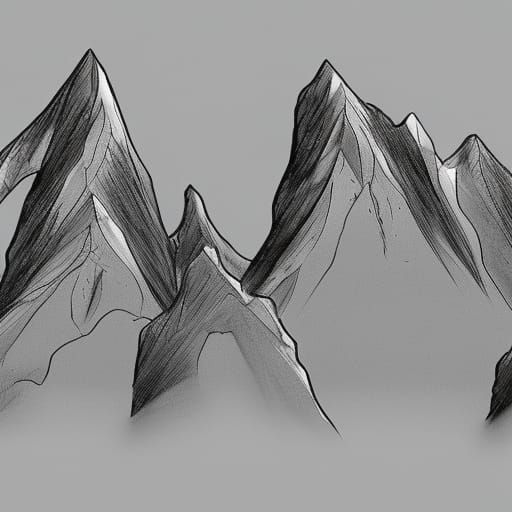 Mountain drawing - AI Generated Artwork - NightCafe Creator