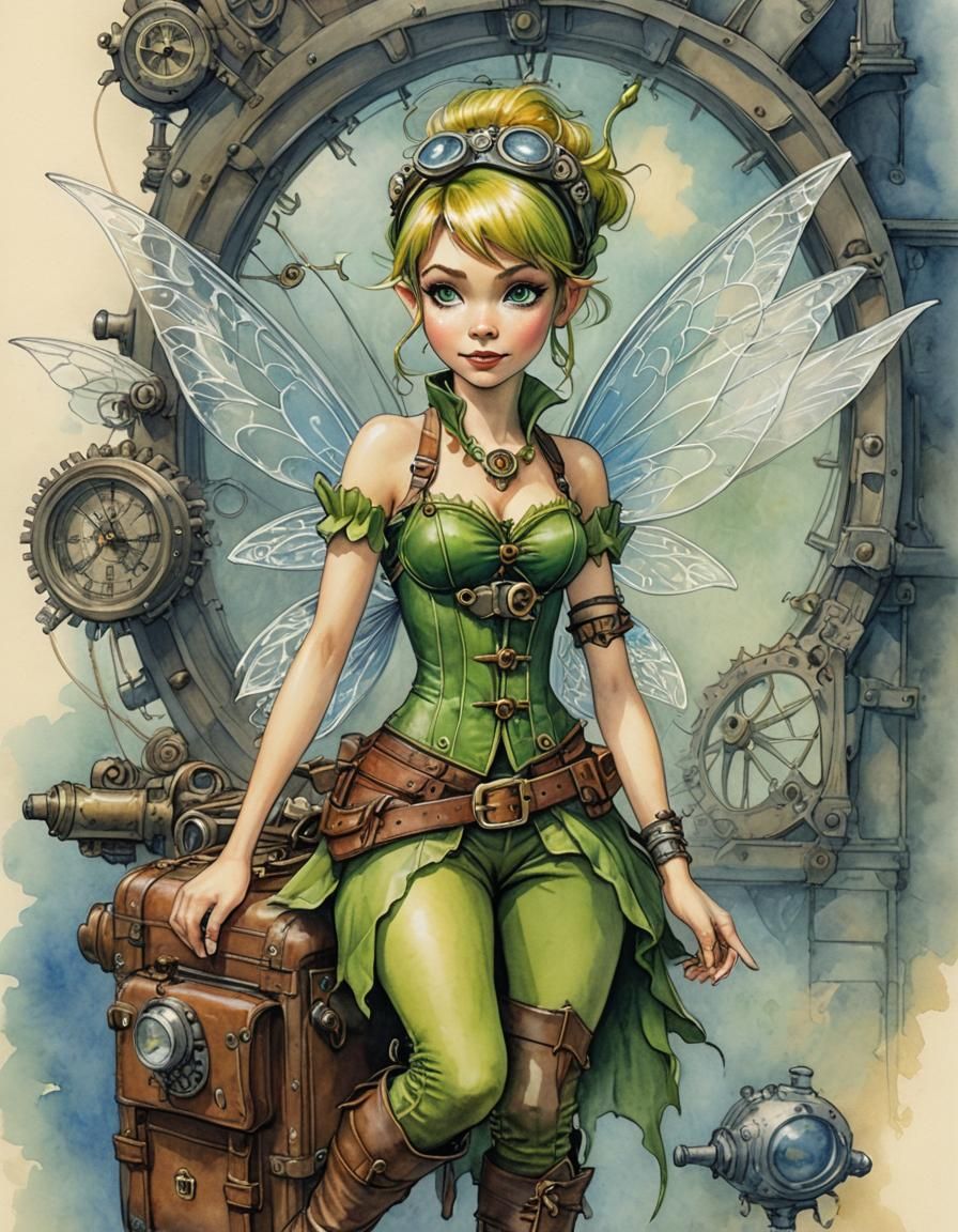 steampunk Tinkerbell ready to travel - AI Generated Artwork - NightCafe ...