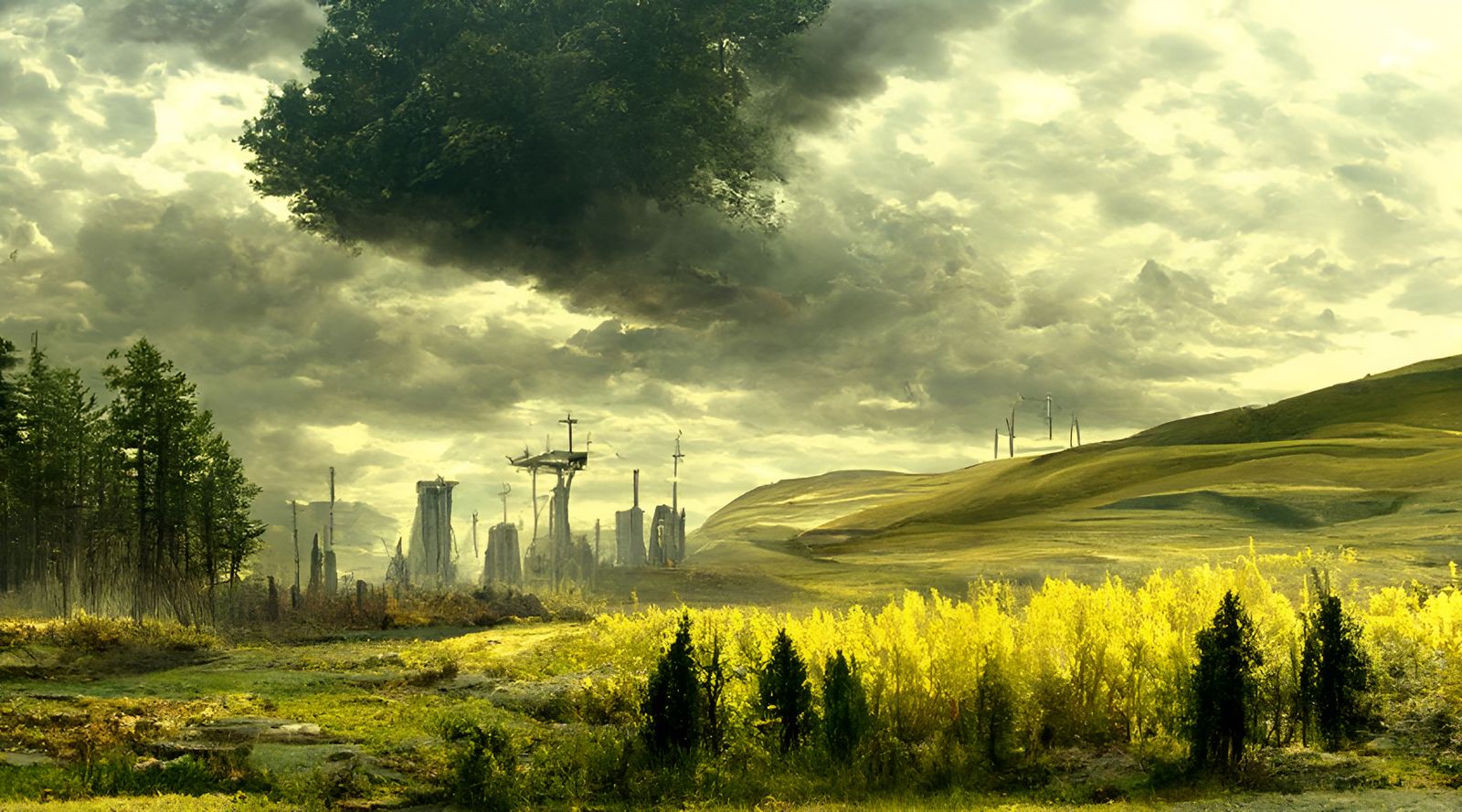 Dystopian Landscape Vista - AI Generated Artwork - NightCafe Creator