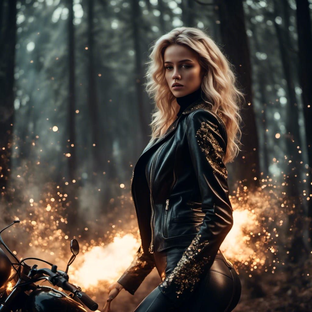 blonde biker girl