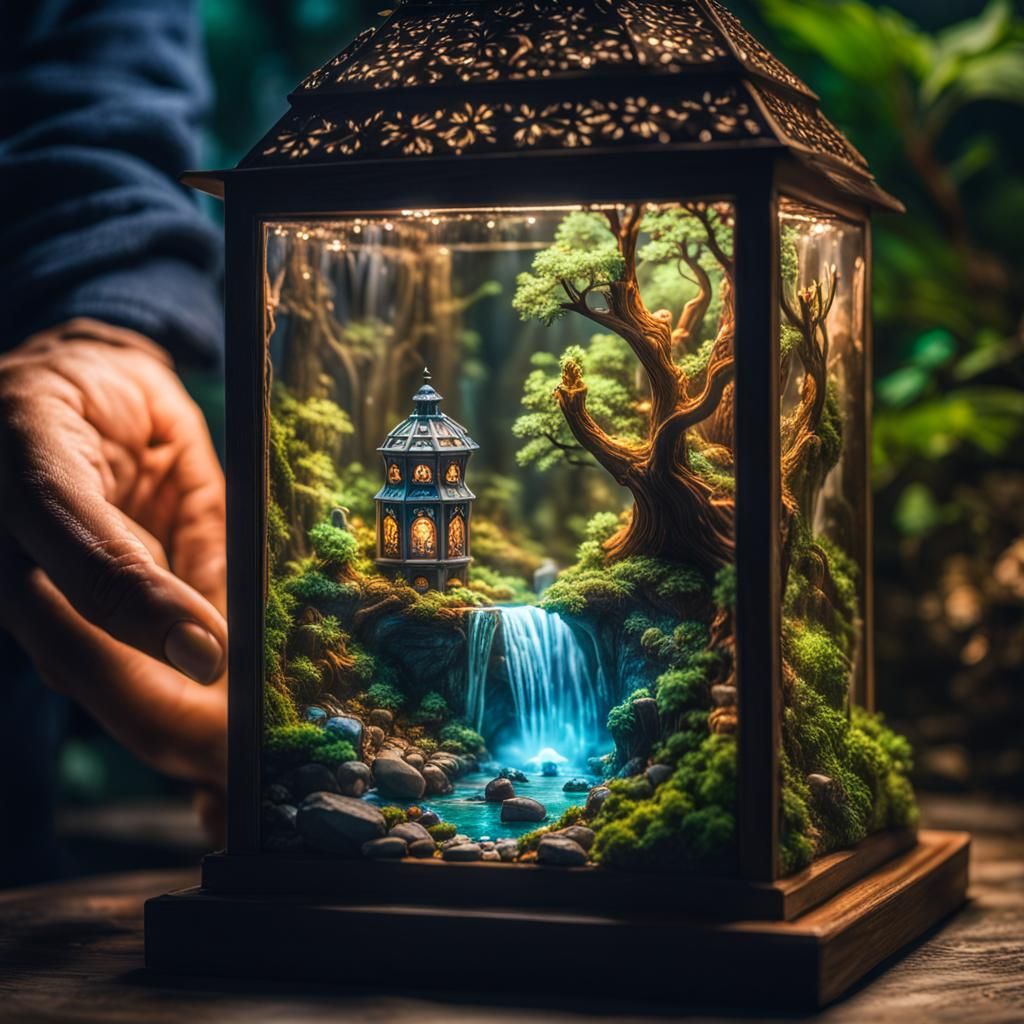 He did not expect to see that an enchanted forest had grown in his lantern overnight 