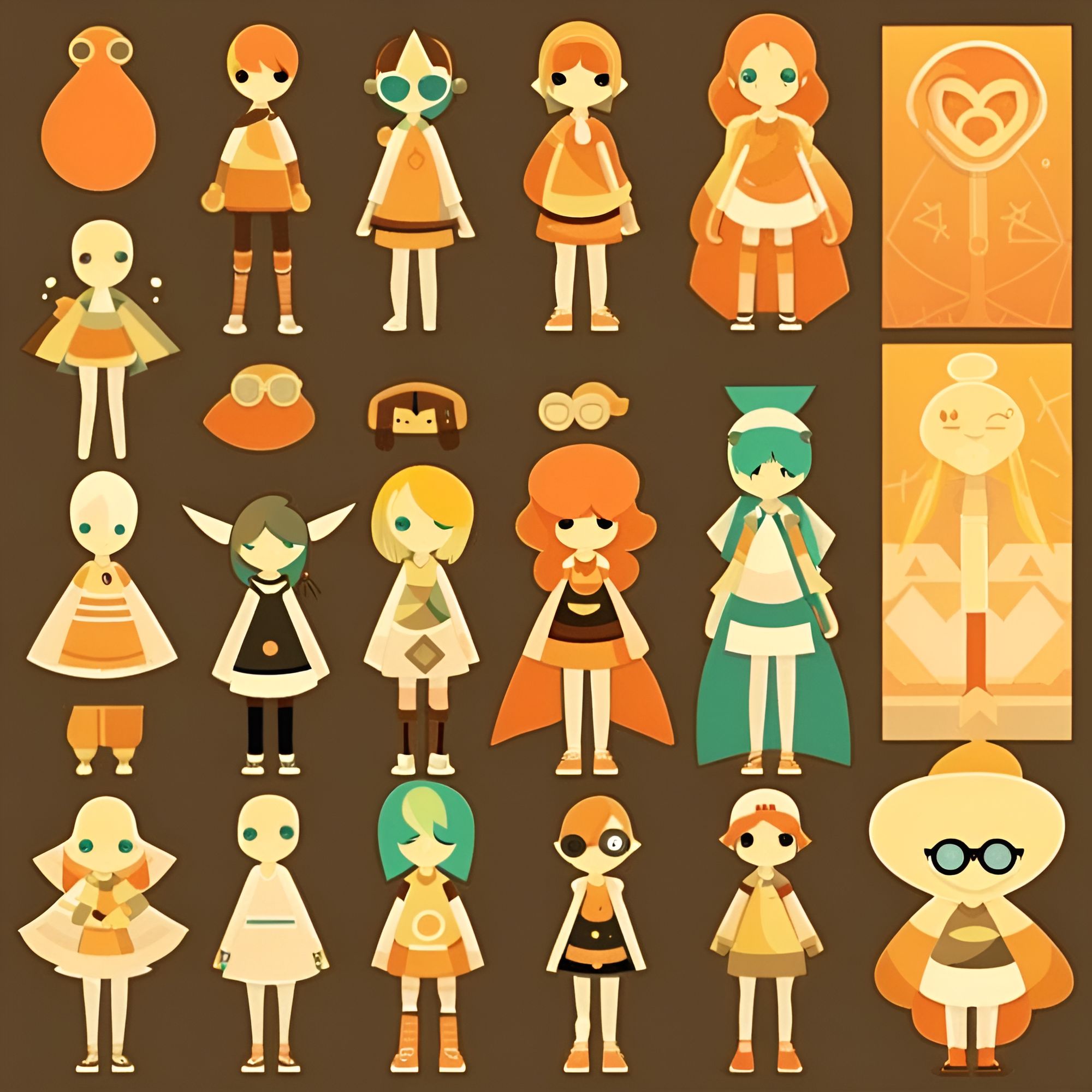 orthographic overhead SRPG character sprites + portraits pack, "Wakfu", "Helluva Boss", "Powerpuff Girls", "Android Arts", "Nicky Case", vec...
