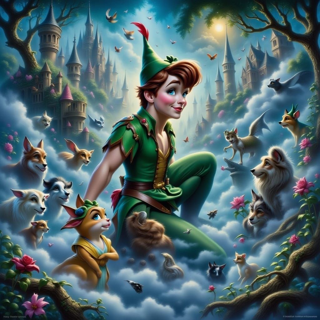 <lora:Disney Art Flux:1.0> peter pan disney movie