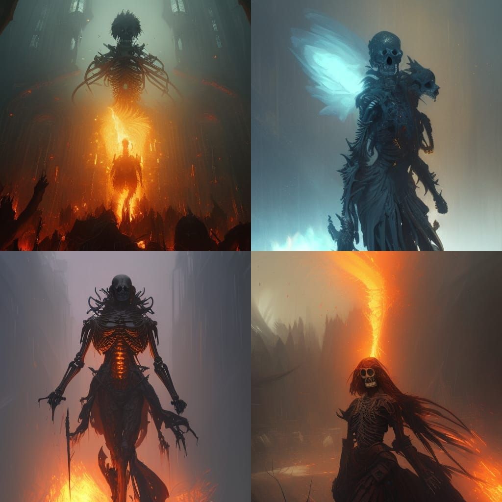 skeleton of fire