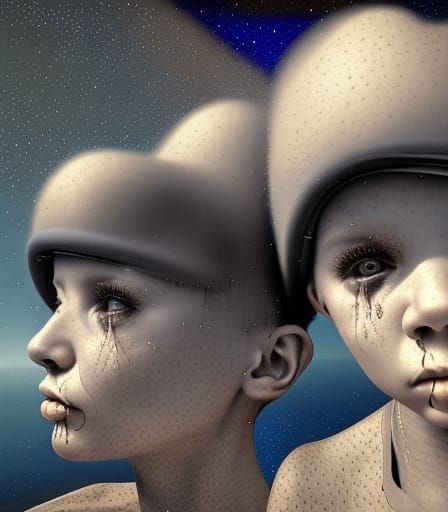 Surreal Baby Love in Dystopian Dreamscape