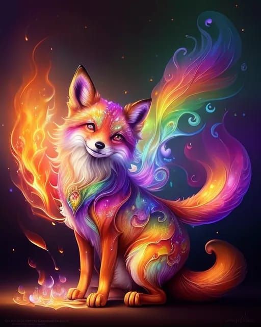 Guardian Fox Angel of AI Art, by AI