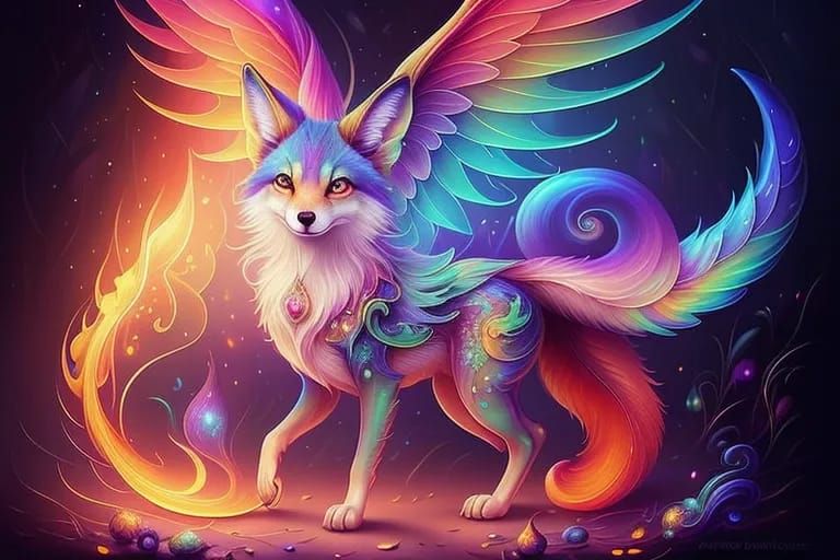 Guardian Fox Angel of AI Art, by AI