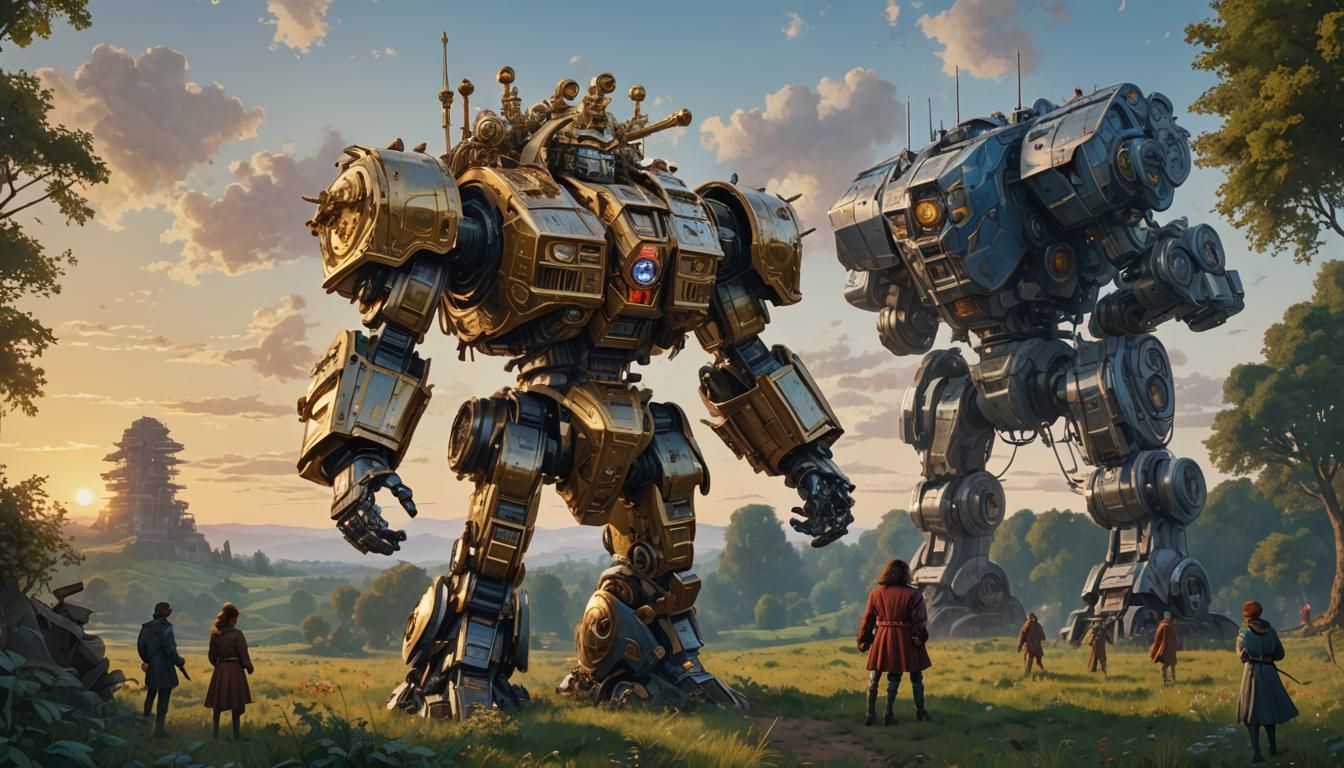 Louis XIV and his Giant Mecha in the field Official portrait...