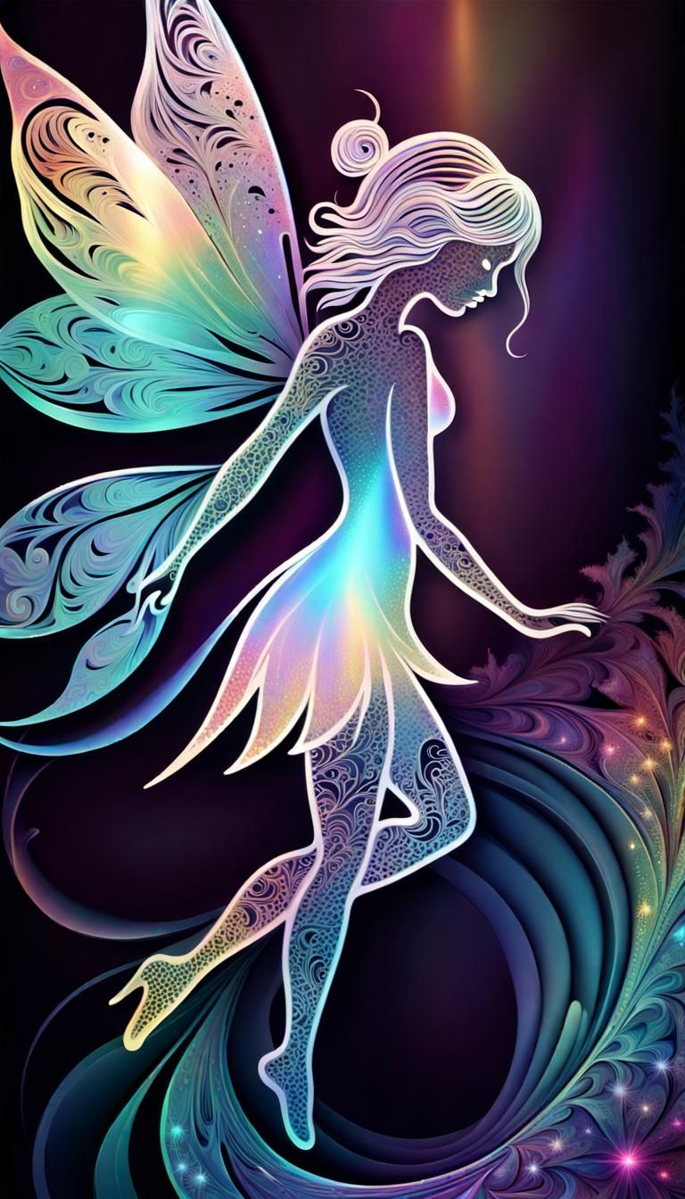 Holographic Fairy: Shimmering Abstract Art in 3D