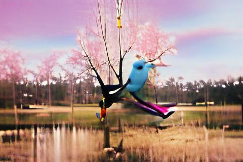 Pretty bird swinging on a tree Super pretty bird
