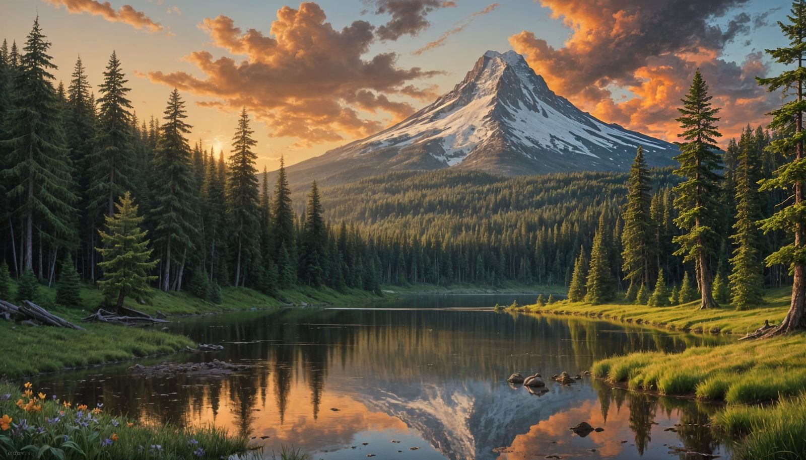 Mount Hood  across Trillium Lake   by @Happy Jack