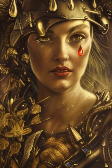 portrait of dieselpunk Jeanne d'Arc