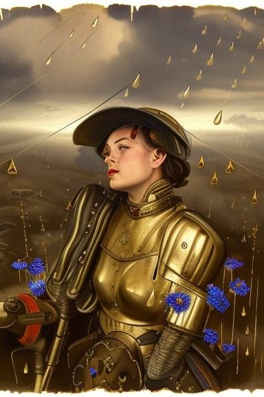 portrait of dieselpunk Jeanne d'Arc 2