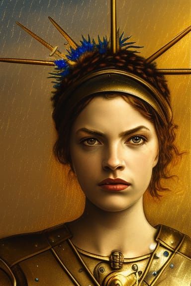 portrait of dieselpunk Jeanne d'Arc 3