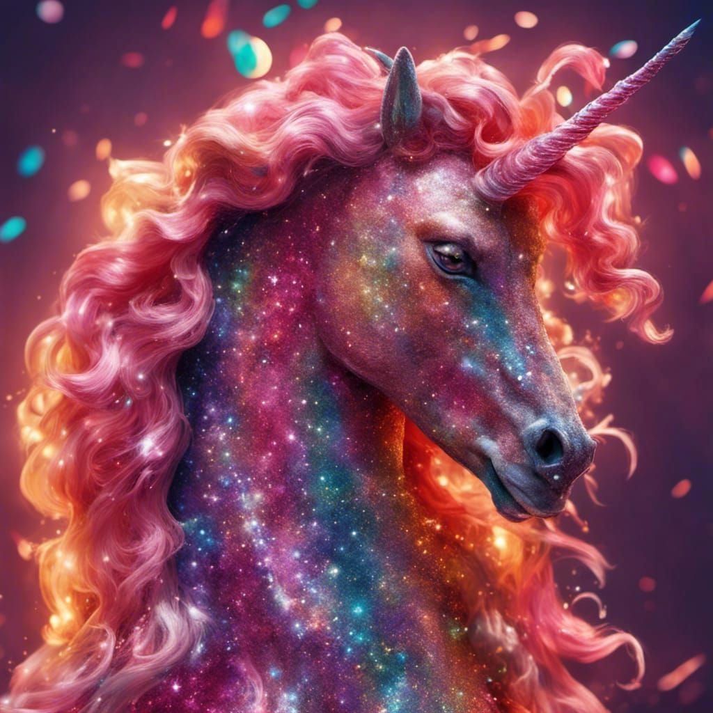 Rainbow Swirl Glitter Unicorn