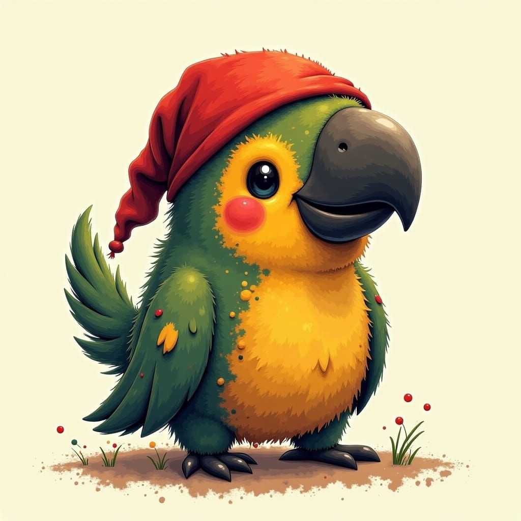 pirate parrot <lora:CuteRoundAnimals:1.0>