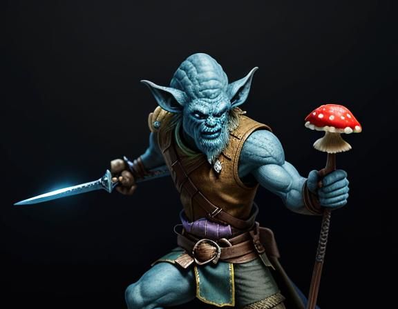 a goblin weilding in a small sword