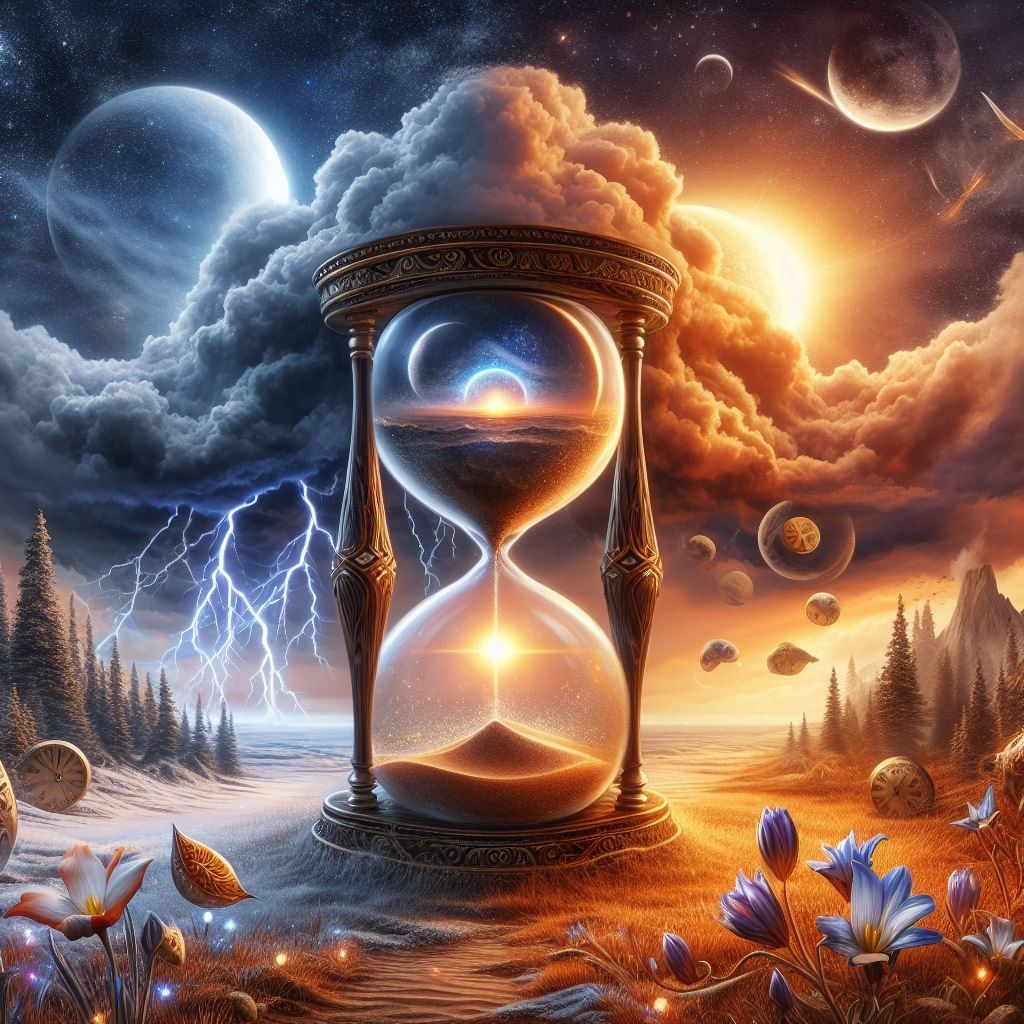 Elemental weather hourglass - AI Generated Artwork - NightCafe Creator